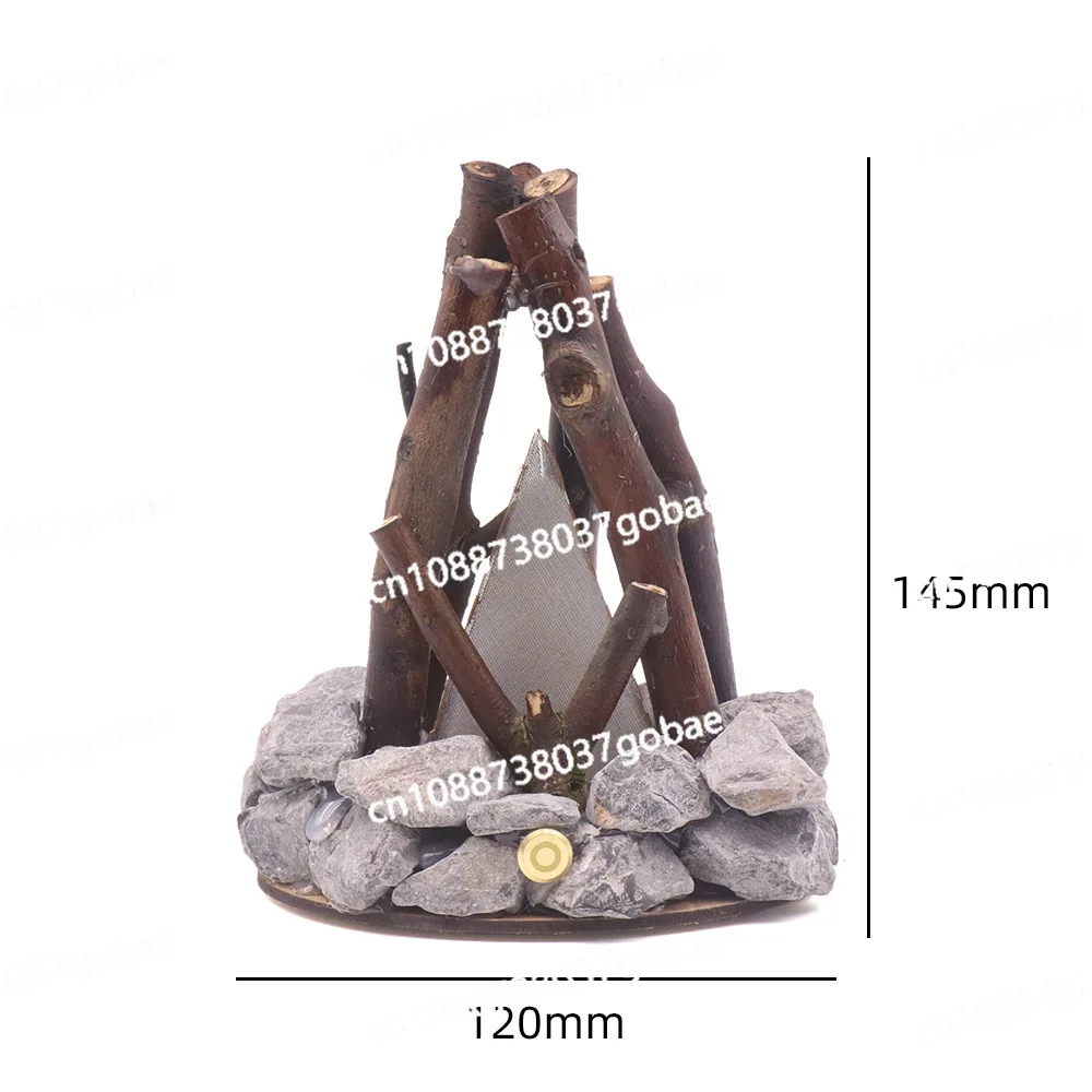 Creative Night Light Simple Retro Decoration Handmade Tree Branch Shape Burning Bonfire Three-Dimensional Desktop Ornament