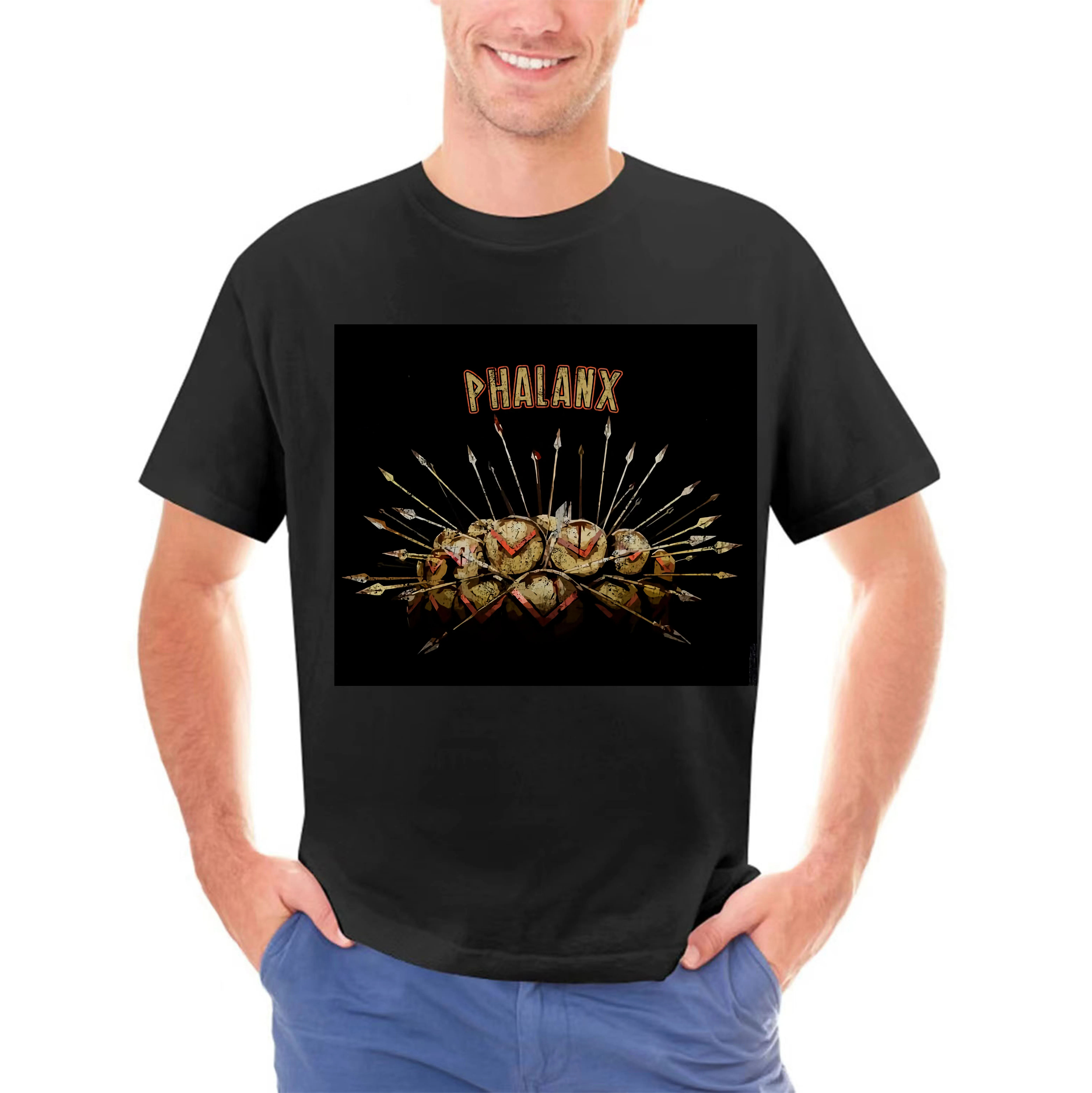 Men Fashion T Shirt Phalanx T Shirt Hoplite Hoplites Sparta Spartansshield Spear Helmet Leonidas 300