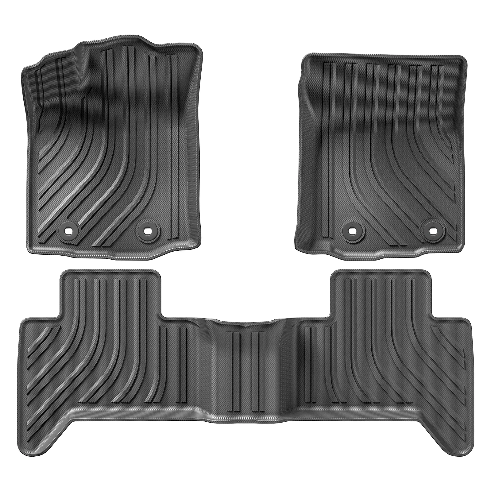 Fußmatten für Toyota Tacoma 5FT Short Bed 2016-2023 Nur Doppelkabine und Automatik, Allwetter-TPE 3D-Fußmatten Schwarz – Detail 8