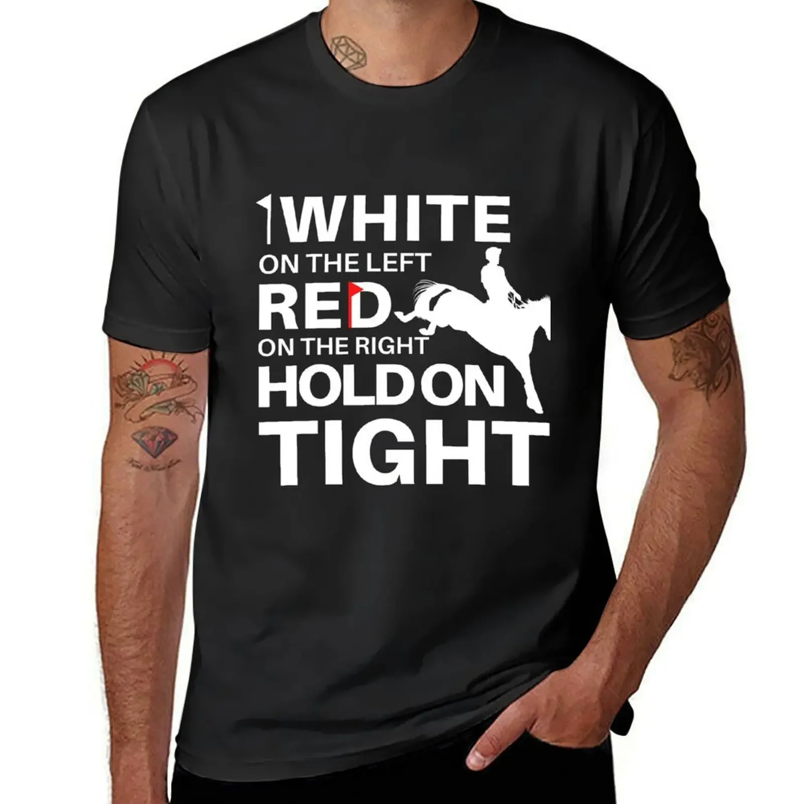 

White on the Left, Red on the Right | Eventing | Horse Design T-Shirt graphic t shirt vintage plus sizes workout shirts for men