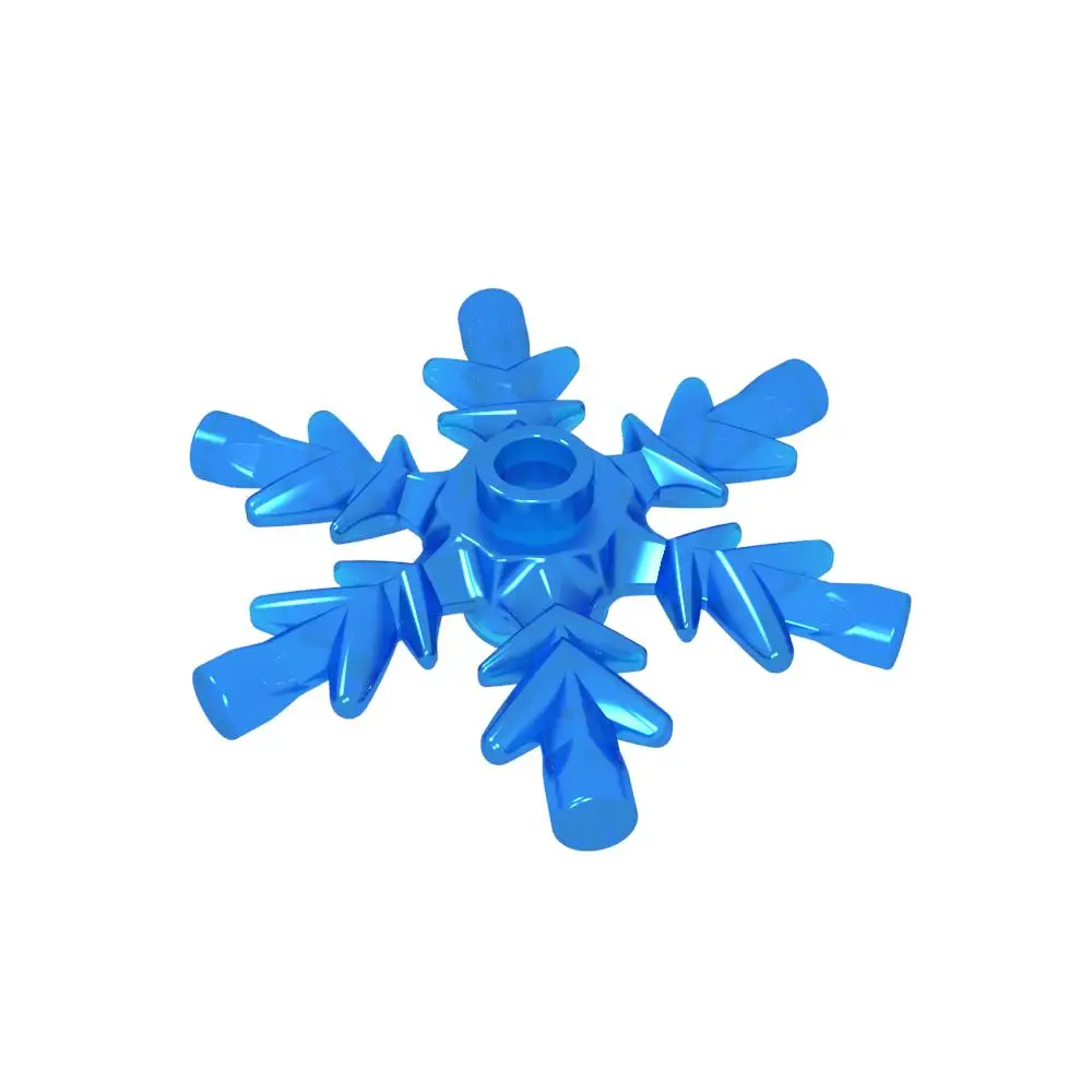 Gobricks 10pcs 42409 Snowflake Bricks 4x4 Star Parts MOC Model Compatible with Christmas Tree DIY Toys Gift Kids Adult Creative