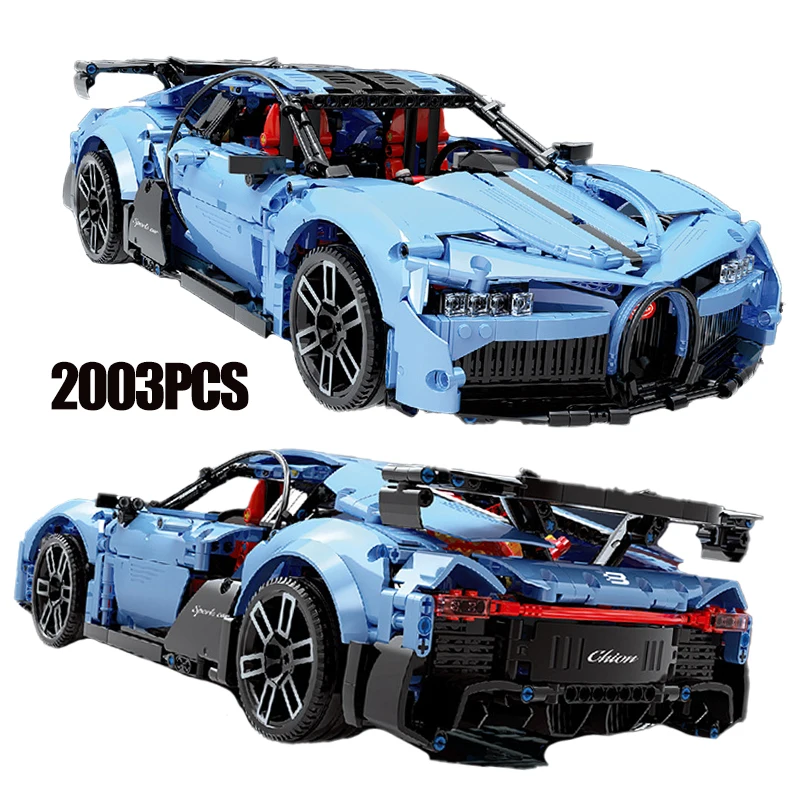 

New Blue Sport Super Racing Technical Car Building Block City Speed Expert Racer Vehicle Sets Bricks Birthday Toys Kids Gifts