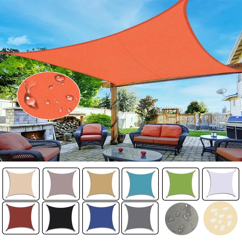 

Уличный водонепроницаемый теневой парус из полиэфирного волокна, прямоугольный солнечный парус для патио, террасы, заднего двора, лужайки, сада, бассейна, кемпинга