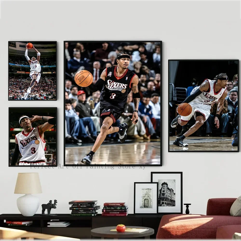 1PC Baskerball-A-Allen I-Iverson Poster Paper Print Home Living Room Bedroom Entrance Bar Restaurant Cafe Art