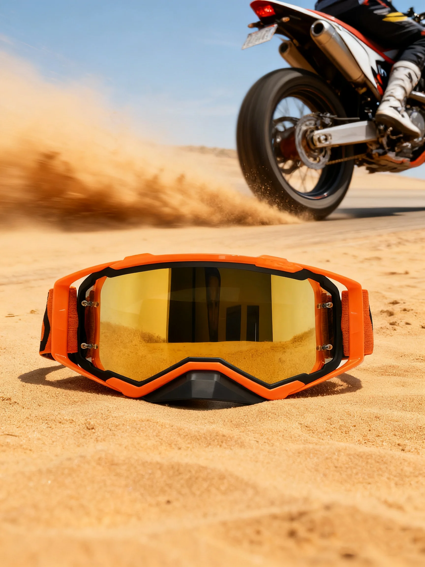 AliExpress Unisex All-Terrain Goggles - Windproof, Anti-Fog Protection for Motocross, Snowmobile, Dirt Bike & Winter Sports