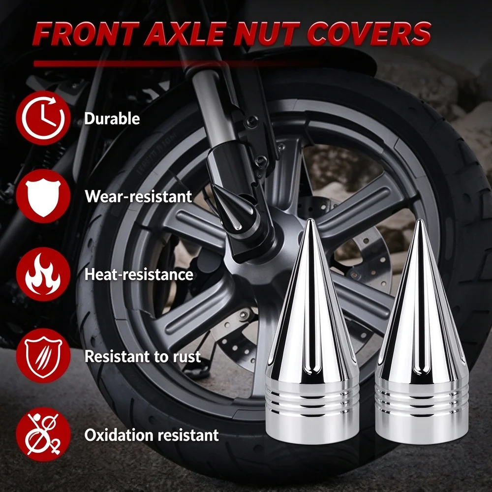 Motorcycle Front Axle Cap 3.6-Inch CNC Pointed For Harley-Davidson Touring Trike(08 later) Dyna (08 later) Fat Boy
