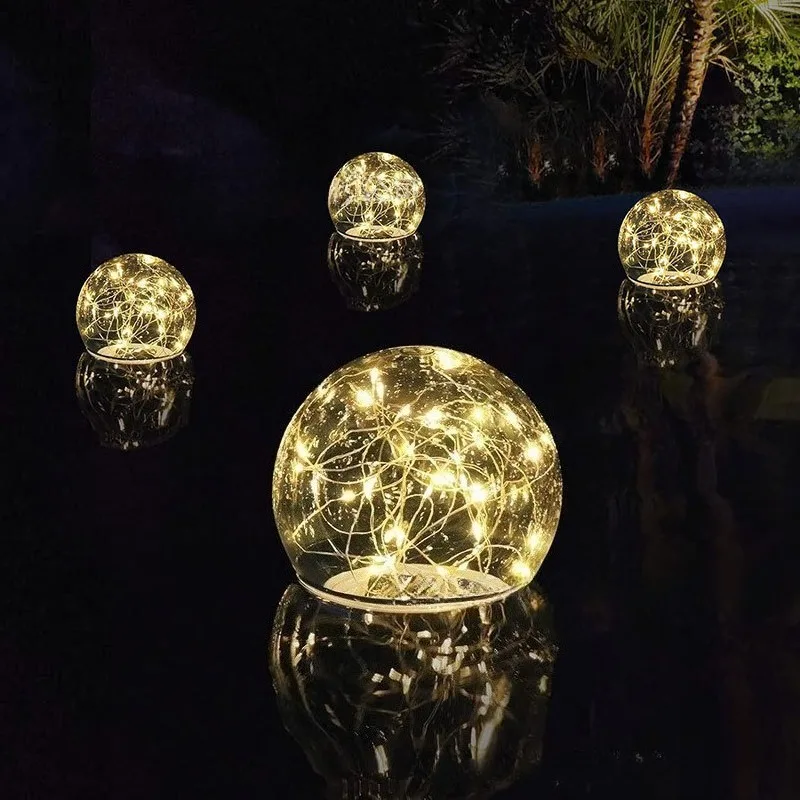Solar Floating Pool Lights with Remote Control Color Changing Waterproof LED Ball Lights Outdoor Garden Pond Patio Decoration