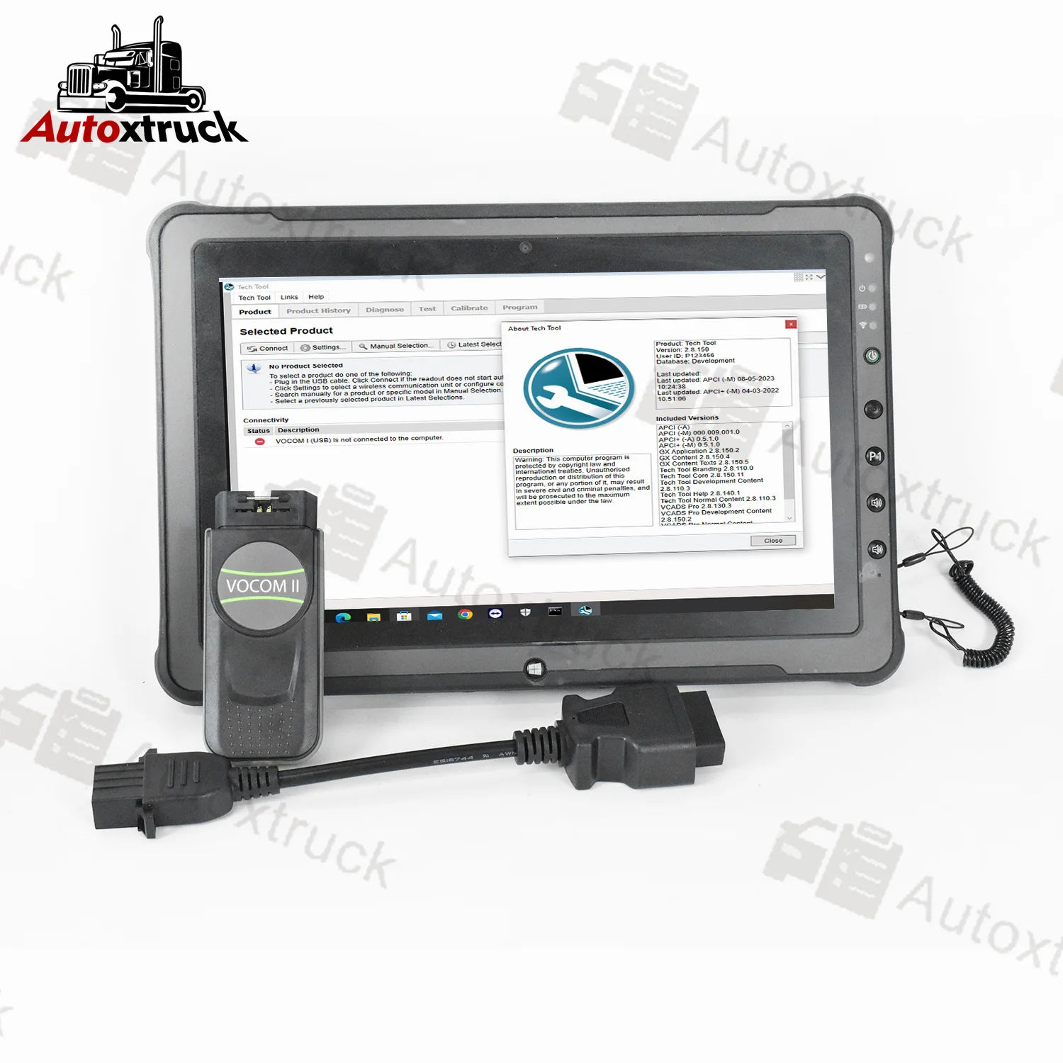 Truck Bus 88894200 For VOCOM II mini Getac F110 Tablet 2.8.150 Vocom2 mini Construction Excavator truck Diagnostic Scanner Tool