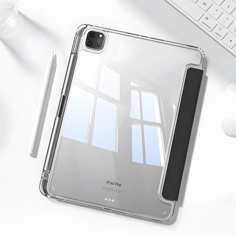 

Акриловая вспышка Transprent для iPad Pro11 2024 5th Pro13 Air 11 6 13 5 4 3Pro 2 1 9,7 10th 10,9 10,2 Mini 6 Pro 12,9 со слотом для ручки