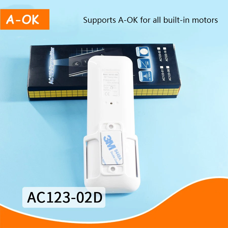 Electric curtain accessories A-OK remote control dual frequency dual control channel wireless RF transmitter AC123-02