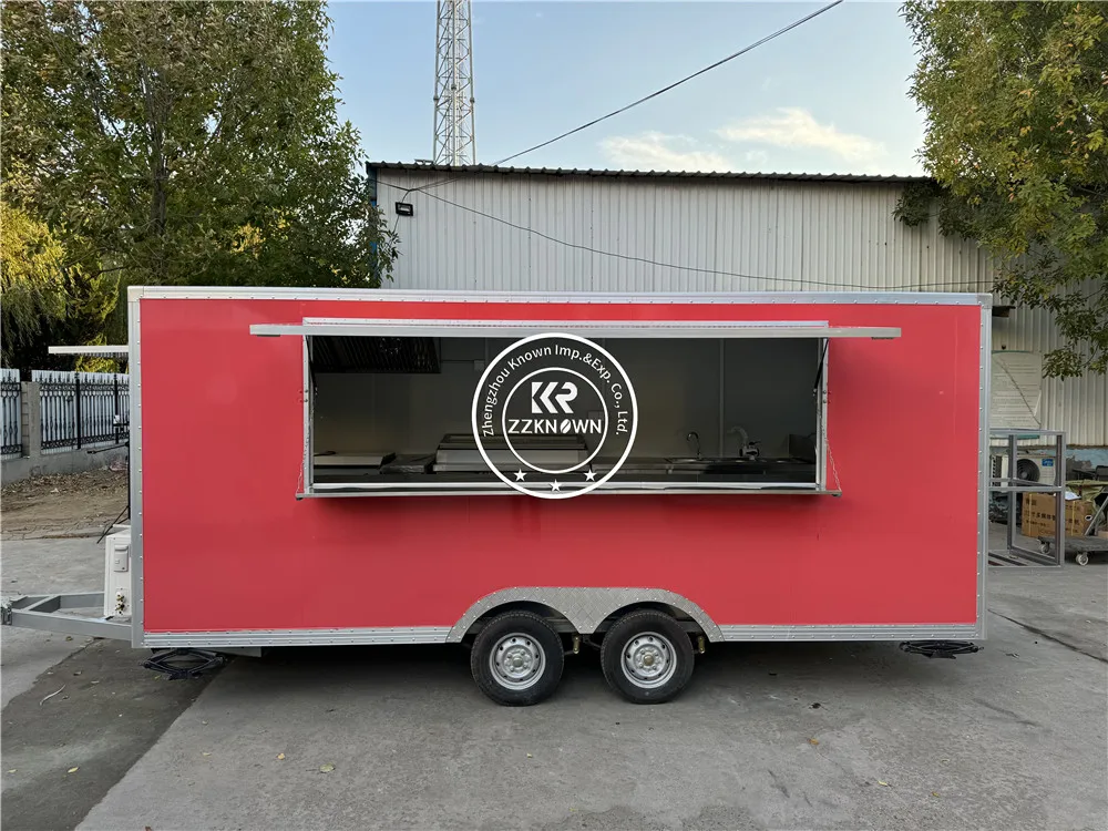 Custom Size Kitchen Van Pizza Truck Fast Food Cart Taco Chesse Chicken Vending Outdoor Food Kiosk