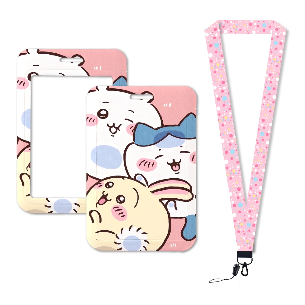 Porte-cartes japonais avec lanière rose pour prédire, sangle de cou, porte-clés, porte-badge pour carte d'identité, ULà suspendre, accessoires de porte-clés, jouets mignons W