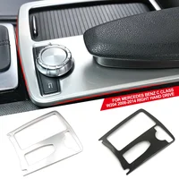 Pegatina Interior de acero inoxidable para coche, soporte para vasos, Panel decorativo, embellecedor para Mercedes Benz Clase C W204 2008-2014 RHD