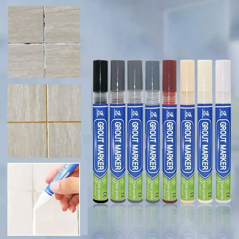 Tile Grout Pen Waterproof Marker Wall Seam Color Pen For Tiles Floor Bathroom Decontamination Seam Repair Cleaner Agents Paint