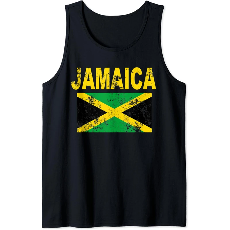Nueva camiseta sin mangas con bandera de Jamaica para hombre, camiseta sin mangas de verano con estampado fresco de banderas jamaicanas, chaleco gráfico, camisetas de calle