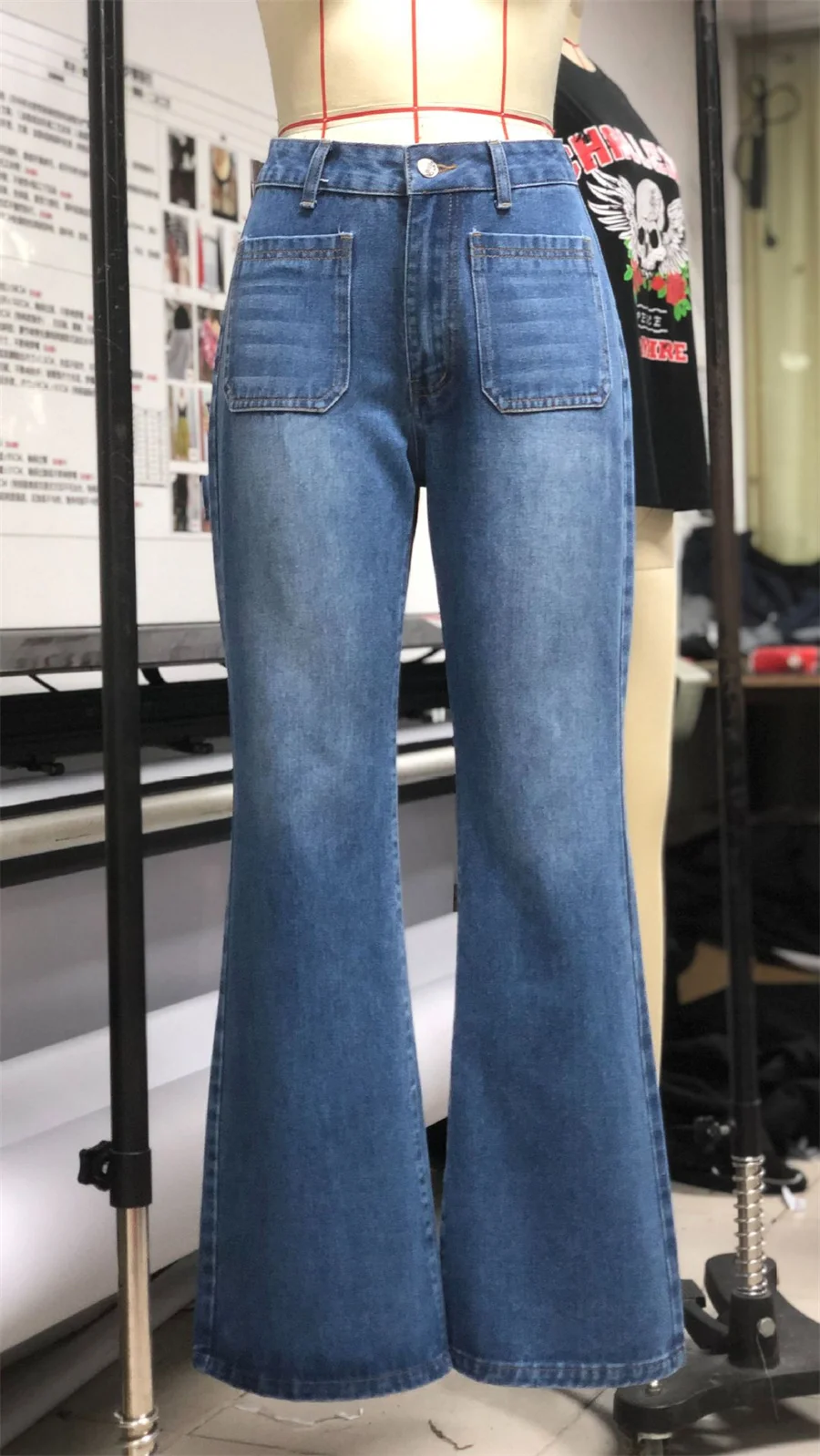 Benuynffy Vintage Jeans Met Hoge Taille Dames Amerikaanse Basic Straight Losse Denim Broek Street Casual Moeder Wijd Uitlopende Broek