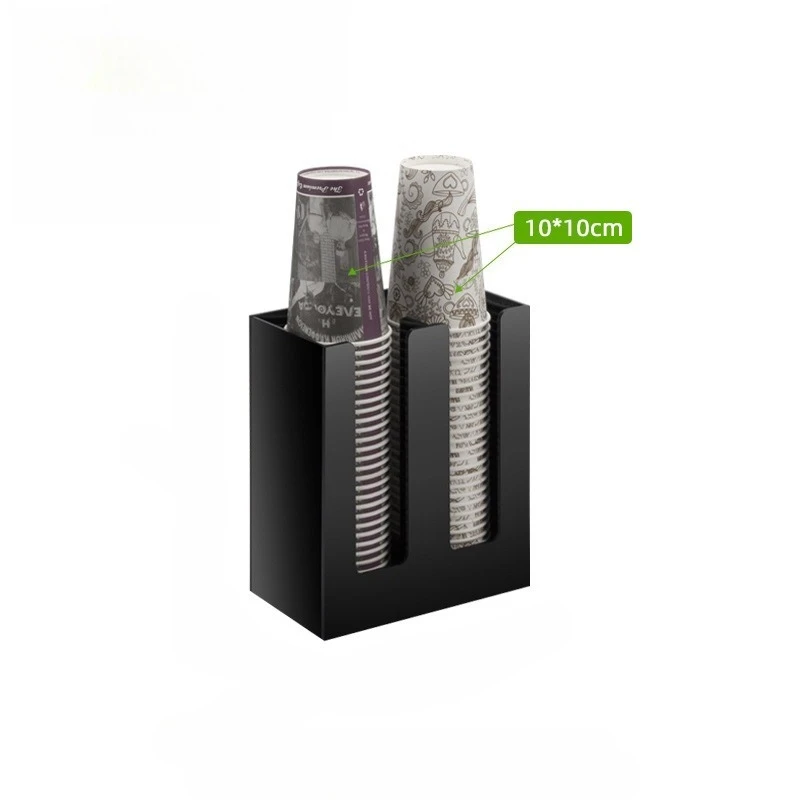 

1pcs Cup Dispenser Acrylic Black Single Slot Commercial Coffee Shop Disposable Cup Organizer