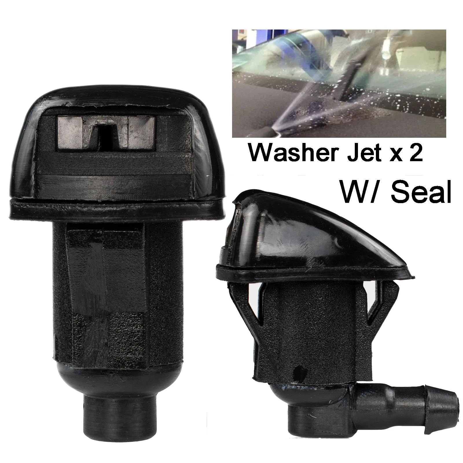 Pair Front Washer Jet Nozzle Sprayer Hood Spout Nozzles For Buick Enclave Chevrolet Traverse Malibu GMC Acadia Pontiac Vibe G6