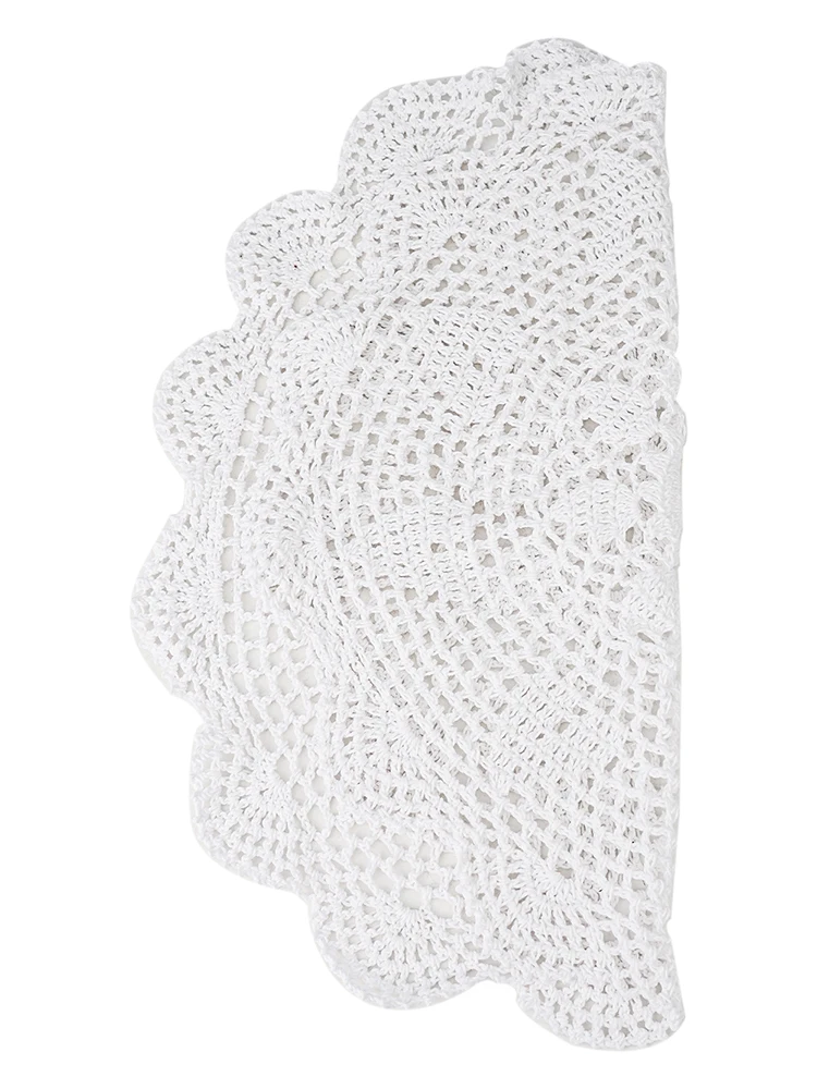 Table Cloth Mat Doily Home Home Decor Lace Round Table Cloth 40cm/15.74inch Crochet Doily Mats Flower Print High Quality