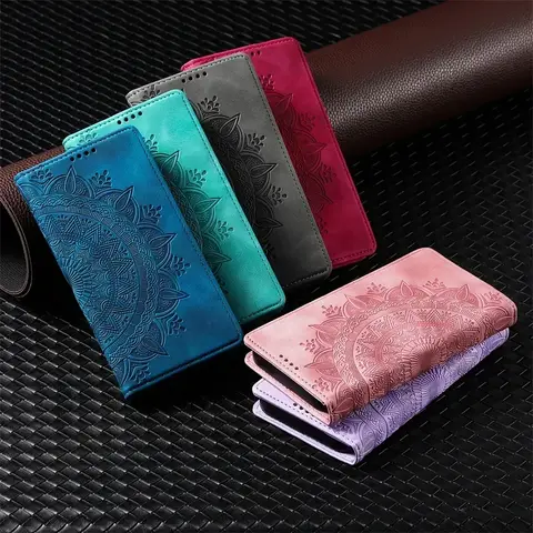 Funda S23 FE S22 + 5G S24 토템 플립 케이스, 삼성 갤럭시 S21 노트 20 울트라 S21 + S22Plus S10e S9 + 마그네틱 가죽 지갑 Capa