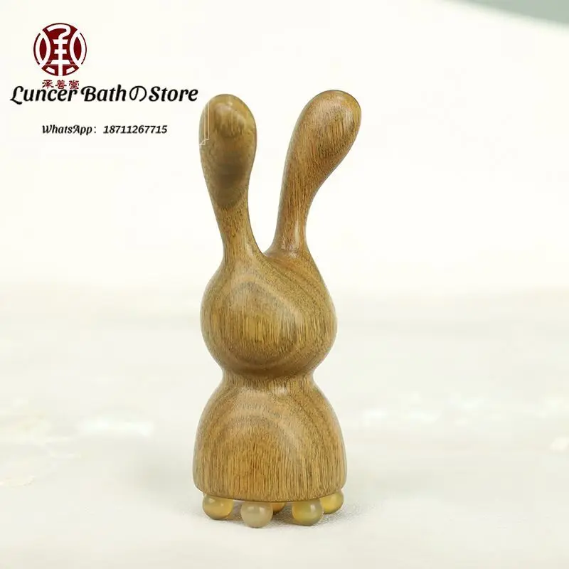 Chengshantang green sandalwood rabbit lotus pod eye massage stick nose scraping horns face massager acupuncture pen rib stick