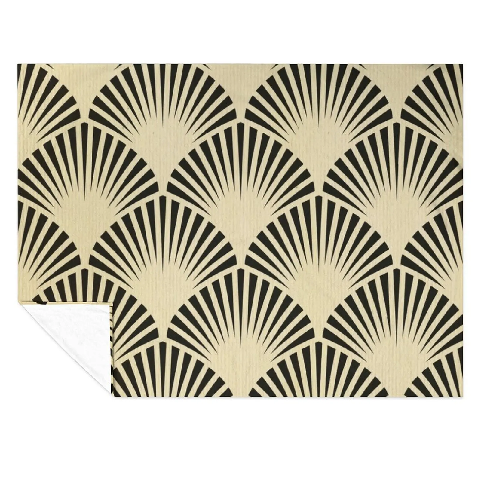 

Art deco,black,beige,rustic,vintage,fan,pattern,elegant,chic Throw Blanket Decoratives Sofa christmas gifts Blankets