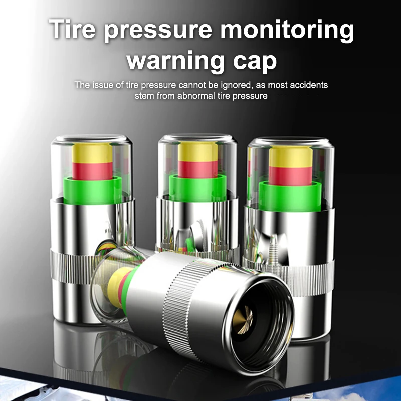 

4Pcs/Set Car Tire Pressure Indicator Gauge Alert Monitoring Valve Cap Sensor External Detection Monitoring Alert DIY Accessory