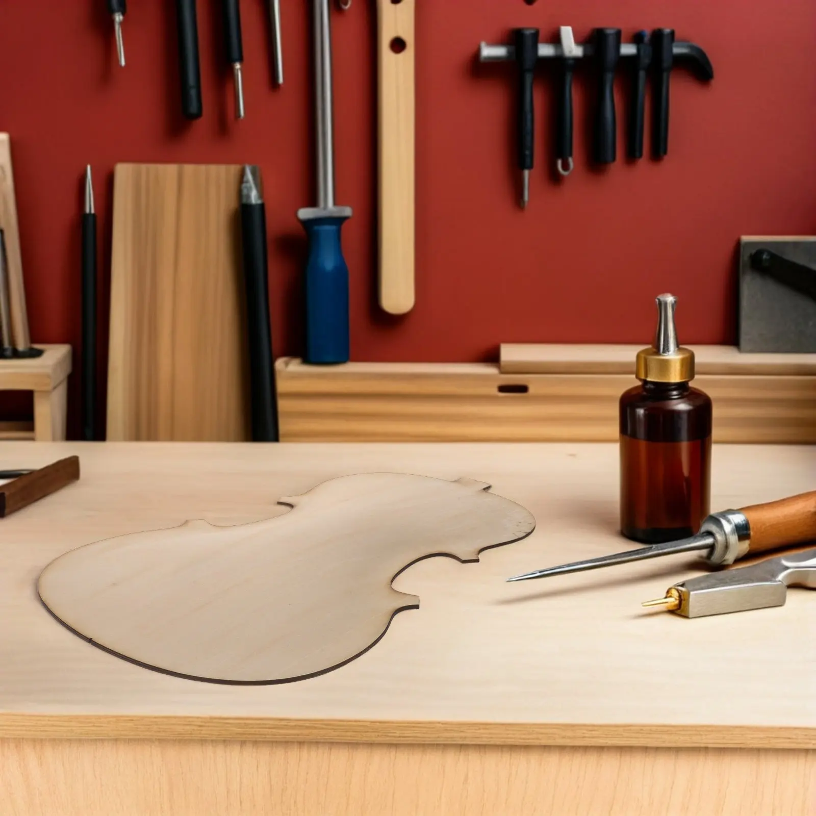 Full Size Unfinished Violin Back Plate Wood Body Panel Violin Making Repair Accessory Luthier Replacement DIY Back Board