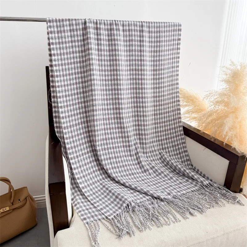 

Long Scarf for Men Women Autumn Winter Warm Cashmere Tassel Scarves Wraps Ladies Elegant Shawls Wraps Turban Headscarf Foulard