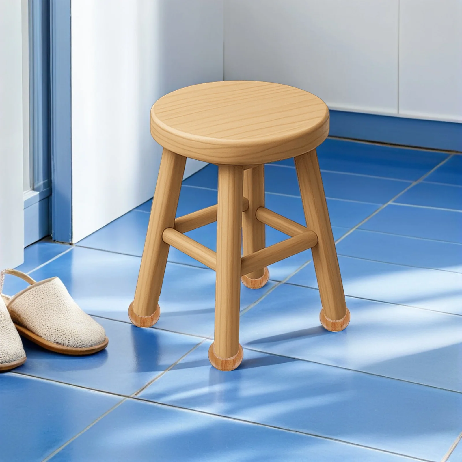

4pcs Solid Wood Round Furniture Legs: Unfinished Bun Feet For Sofa Coffee Table Chair Cabinet Heavy Duty Replacement Risers