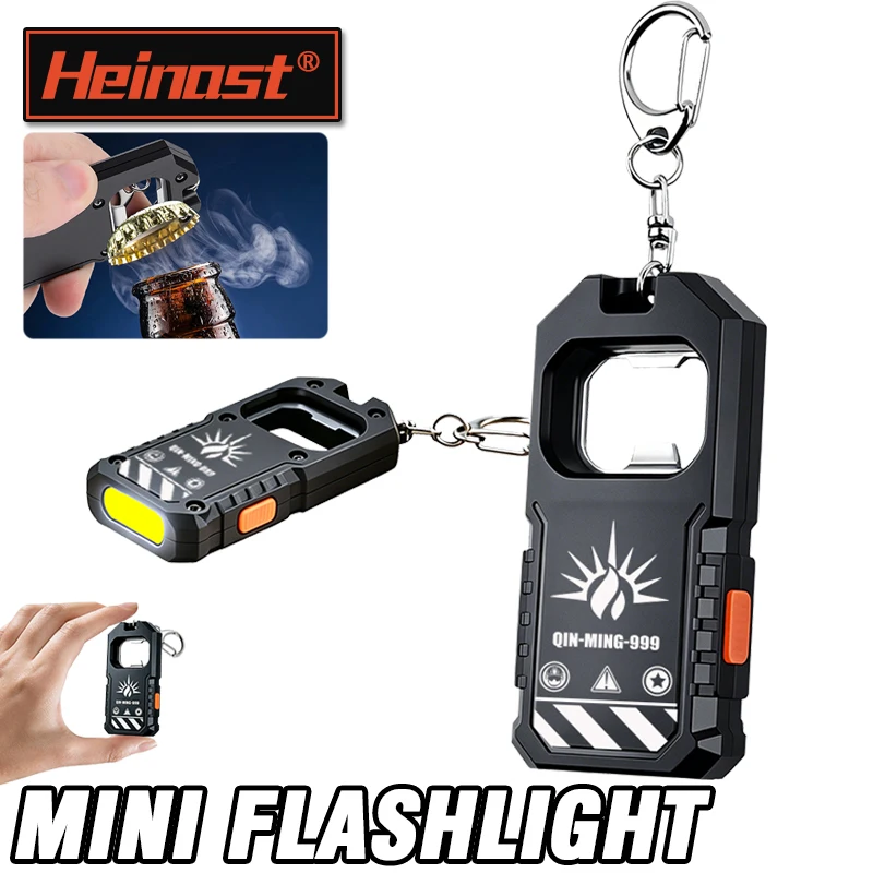 

Tactical COB Keychain Flashlight Type-C Rechargeable Mini LED Torch, High Strobe for Outdoor Self Defense & Security Emergency