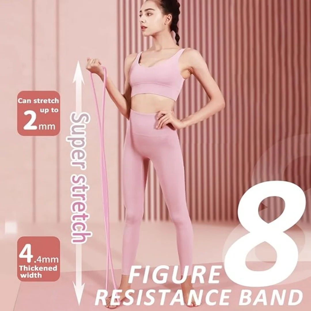 

8 Word Resistance Band for Women & Men, Elastic Chest Expander Rope for Yoga Gym Workout, Muscle Training for Arms Chest Back