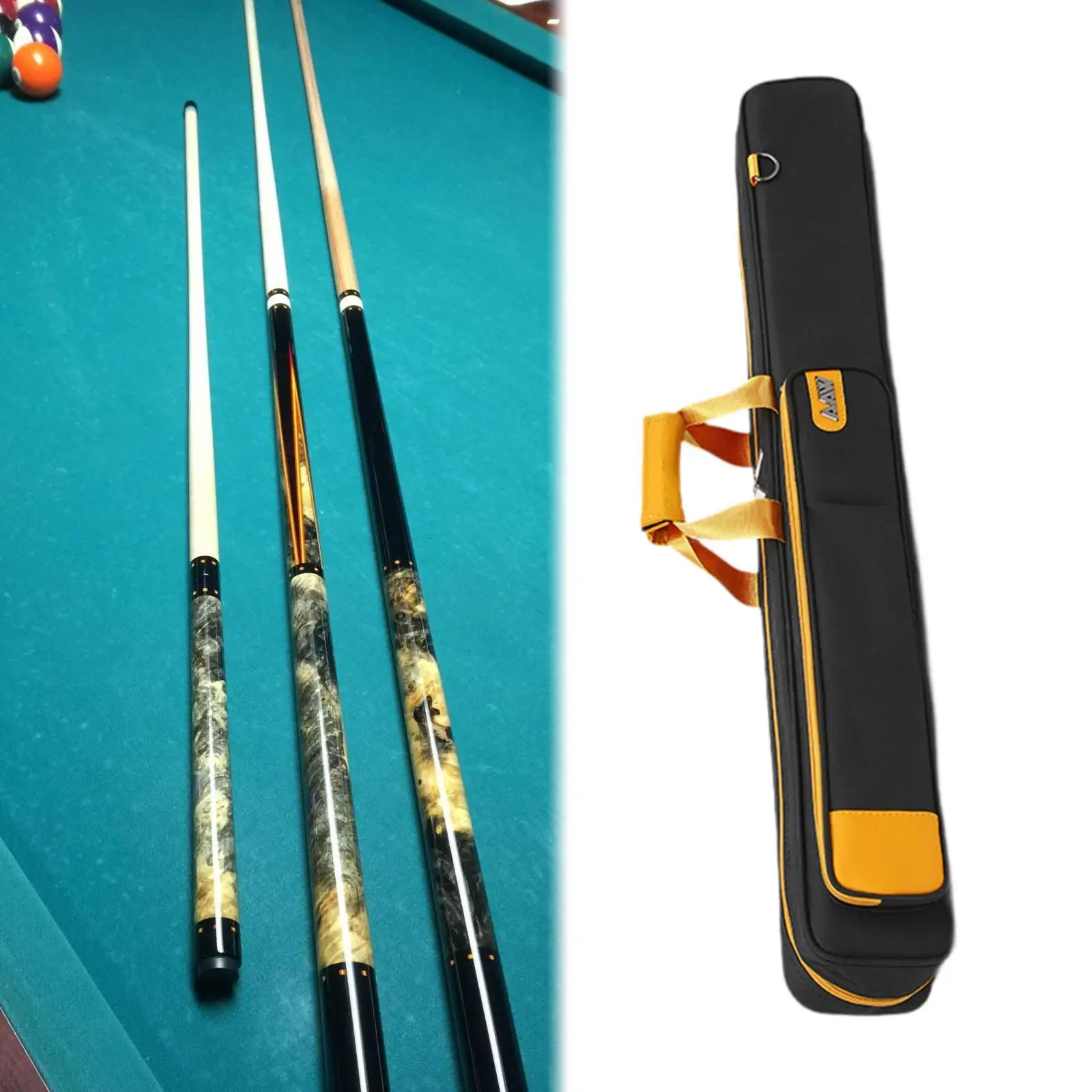 Pool Cue Case 3x3 Holds 3 Sticks 1/2 Jointed Cue Case Pool Cue Sticks Bag