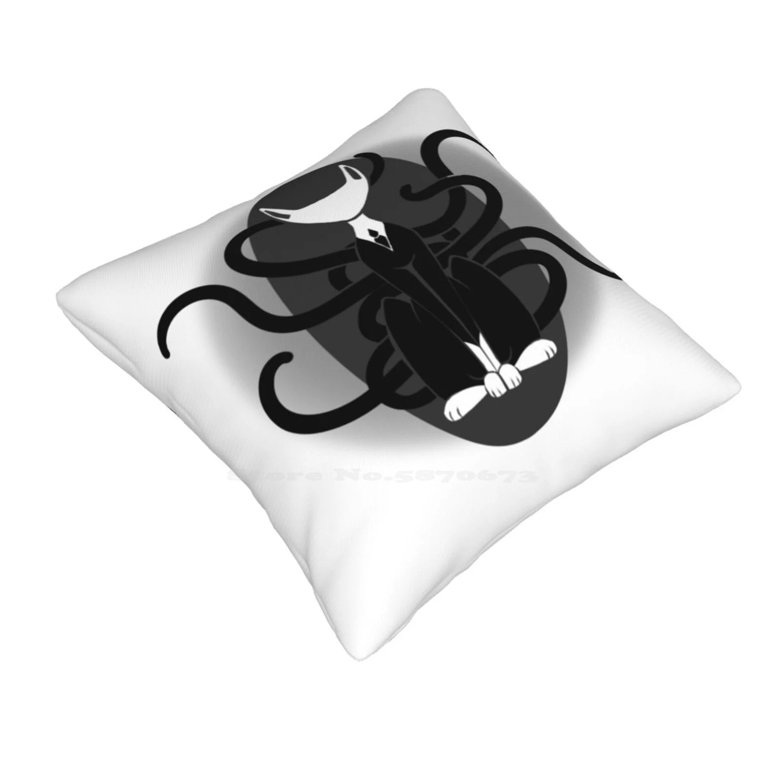 Slendercat Funny Cute Decor Square Pillowcase Slenderman Slendercat Kitty Kitten Cute Spooky Spoopy Creepypasta Tendrils