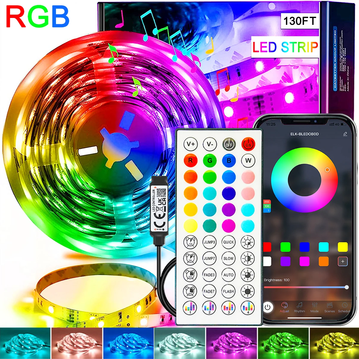 1-40 متر Led قطاع أضواء APP 44Key الموسيقى مزامنة التحكم عن بعد USB 5 فولت RGB شريط مرن لغرفة الديكور إضاءة خلفية للتلفاز ديود ديكور