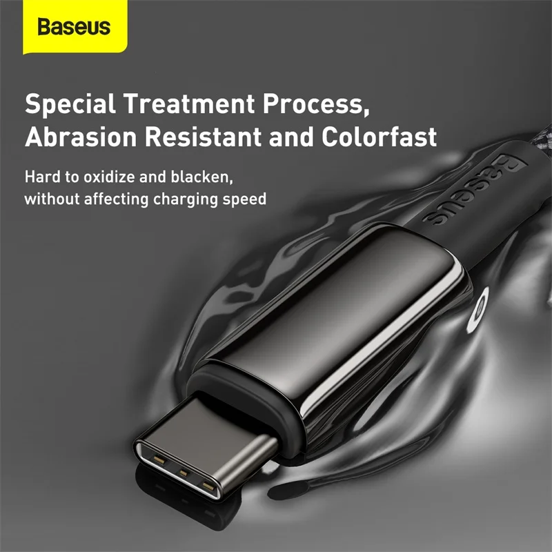 Baseus-Cable de datos PD 100W tipo C a tipo C, Cargador rápido para Huawei, Xiaomi 5A, MacBook, iPad, ApplebookPro