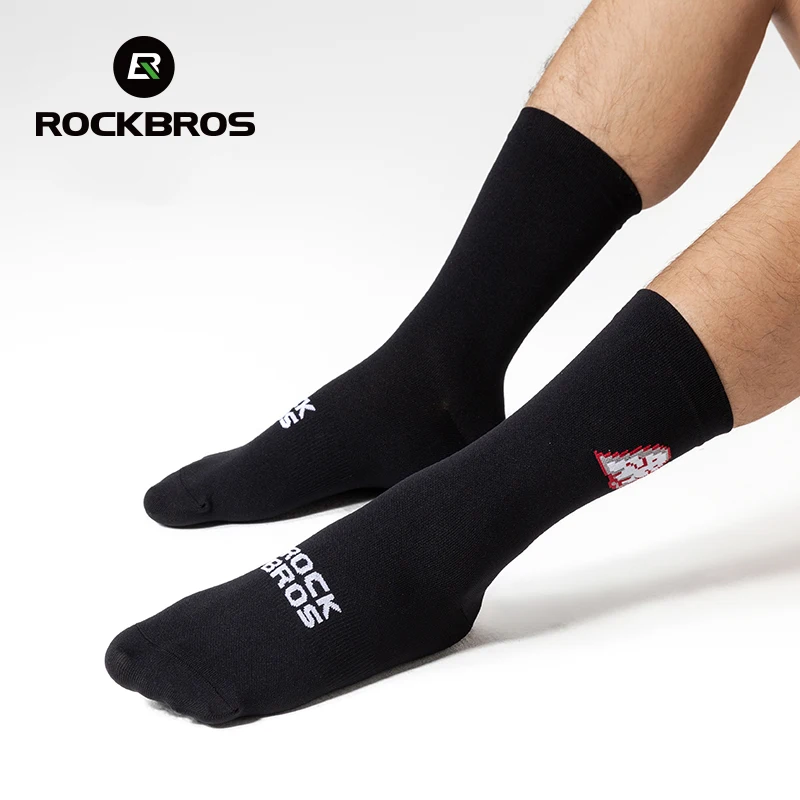 ROCKBROS Cycling Socks Breathable Sweat-wicking High Elastic Soft Knee-high Socks Men Women Outdoor Sports Jogging Cycling Socks