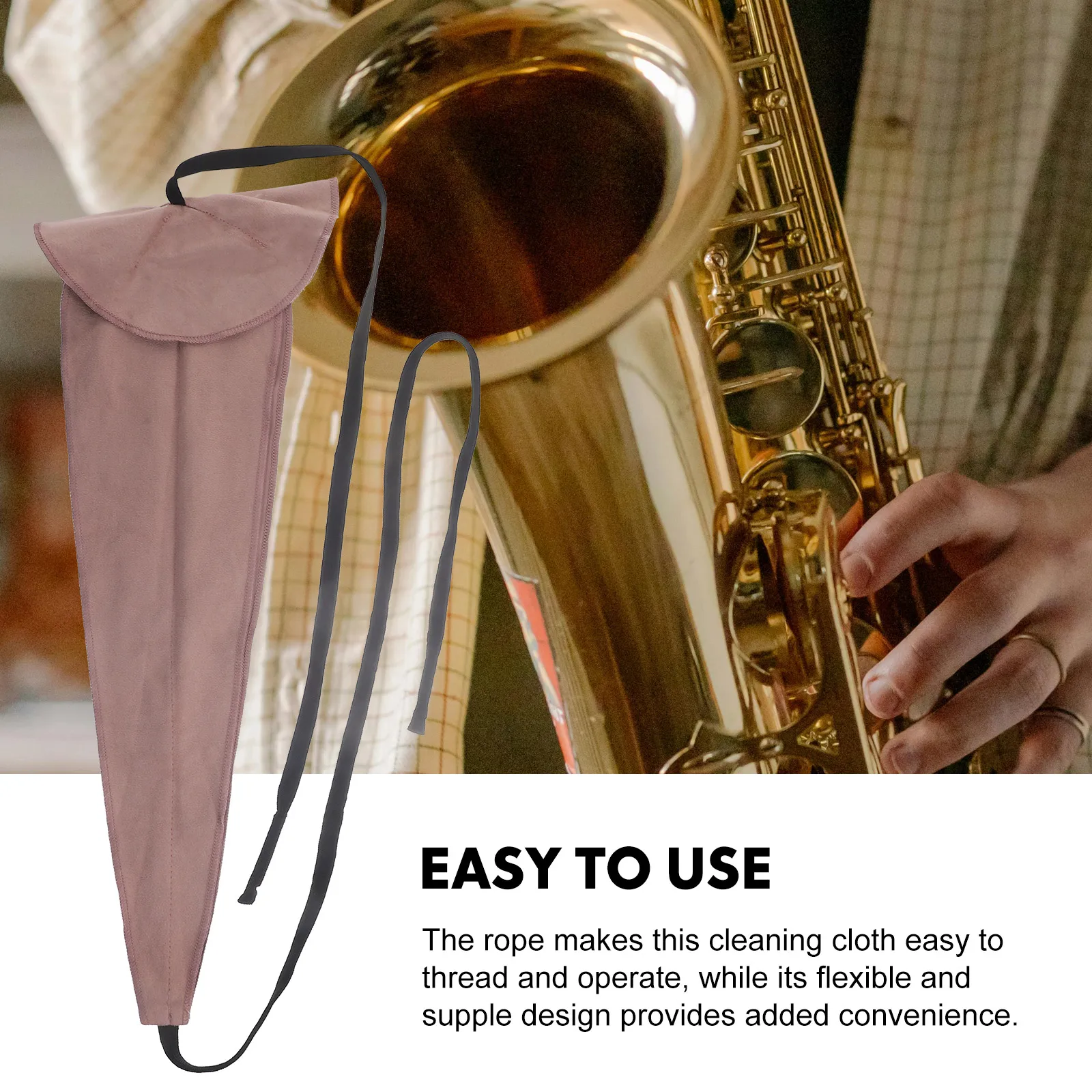 

2 Pcs Cleaning Cloth Flute Maintenance Sax Microfiber Cloth Tools Instruments Cleaner With Rope