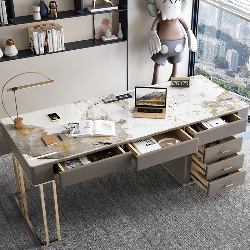 Wide Organizer Standing Office Desk Drawer Modern Luxury Executive Reading Desk Gaming Laptop Mesa Oficina Home Office Furniture