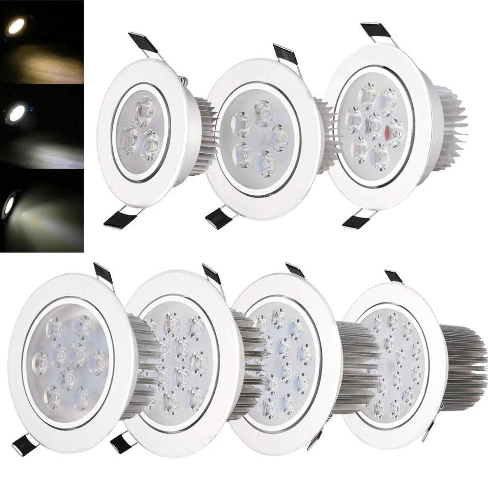 LED Downlight 5W 7W 9W 12W 18W 45Degree Beam Angle Brightest 110v/220v Recessed 15w Bulbs Lighting Energy-saving Spotlight 3w