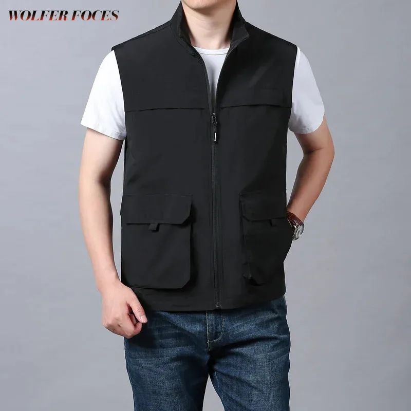 Working Sleeveless Jacket Mountaineering Utility Vest Fishing Vests Professional Tactical Men Hunting Fashion Work Camping Male