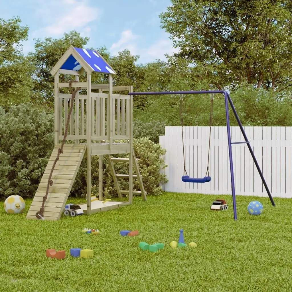 Premium Pine Outdoor Playset - Durable Impregnated Wood for Safe Kids' Fun!