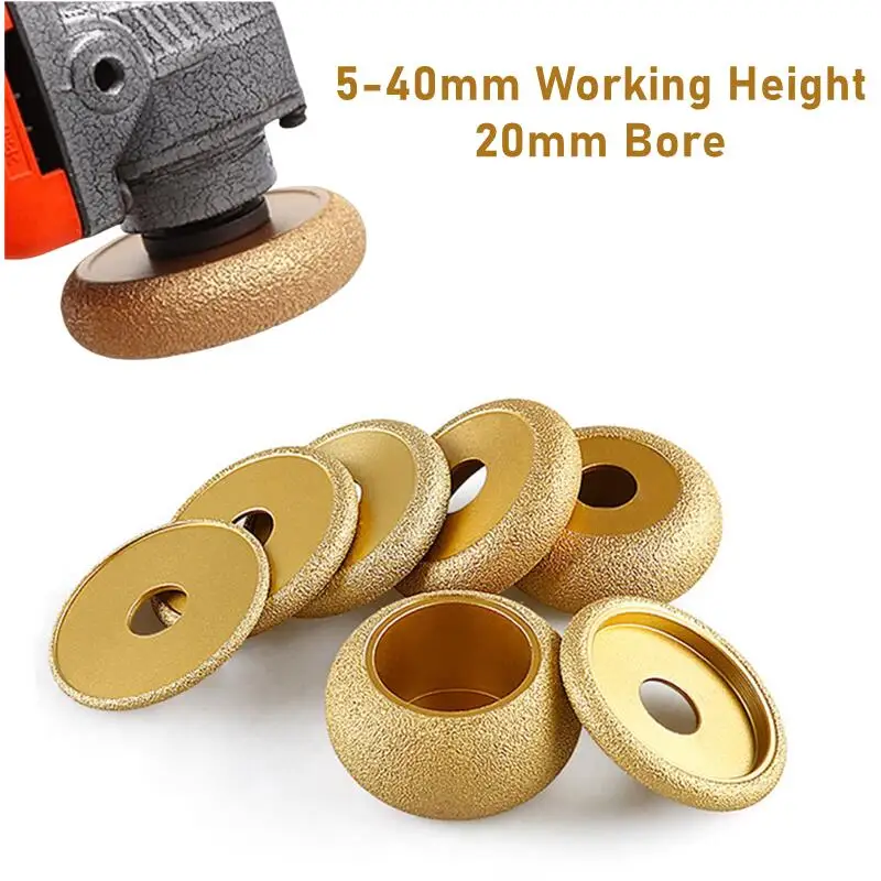 75mm Brazed Diamond Grinding Wheel Roman Slotted Stone Edging Wheel for Granite Marble Porcelain Tile Quartz Trimming