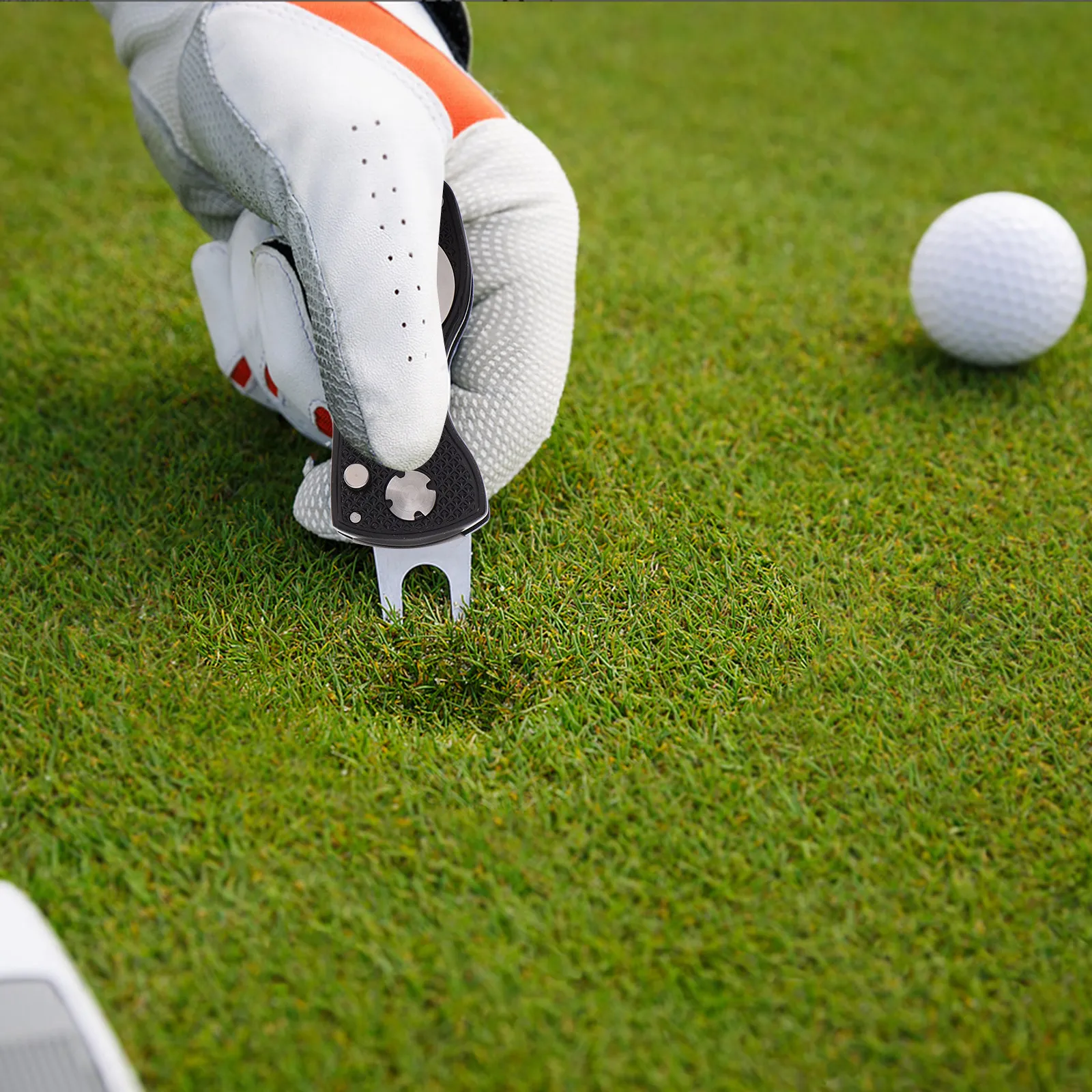 

Инструмент для ремонта газона для гольфа: складная металлическая вилка двойного назначения (маркер для мяча и инструмент для исправления ямок), легкий и портативный