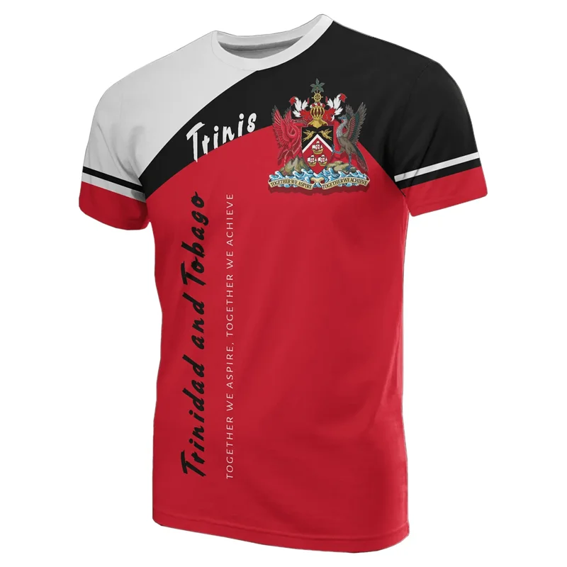 

Trinidad and Tobago Flag 3D Printed T Shirt Men Fashion National Graphic Tee Summer Short Sleeve Sportswear Streetwear Tops