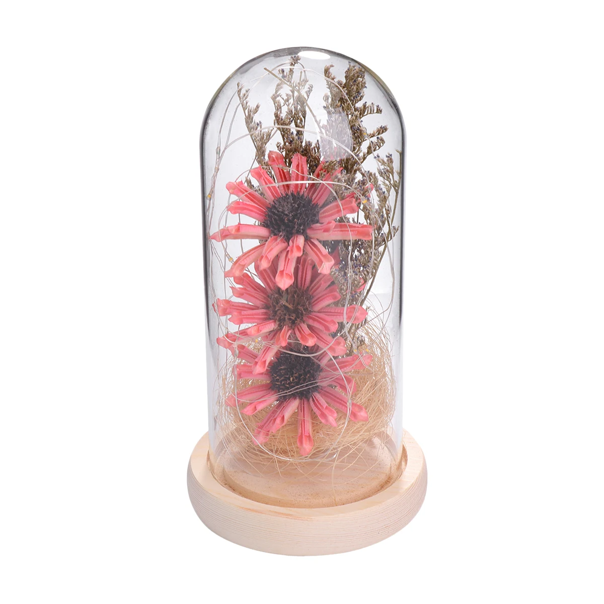

Flower Dome Lamp LED Plant Light Mini Dome Decorative Night Glass Light Bedroom Office Wedding Party Table Decor