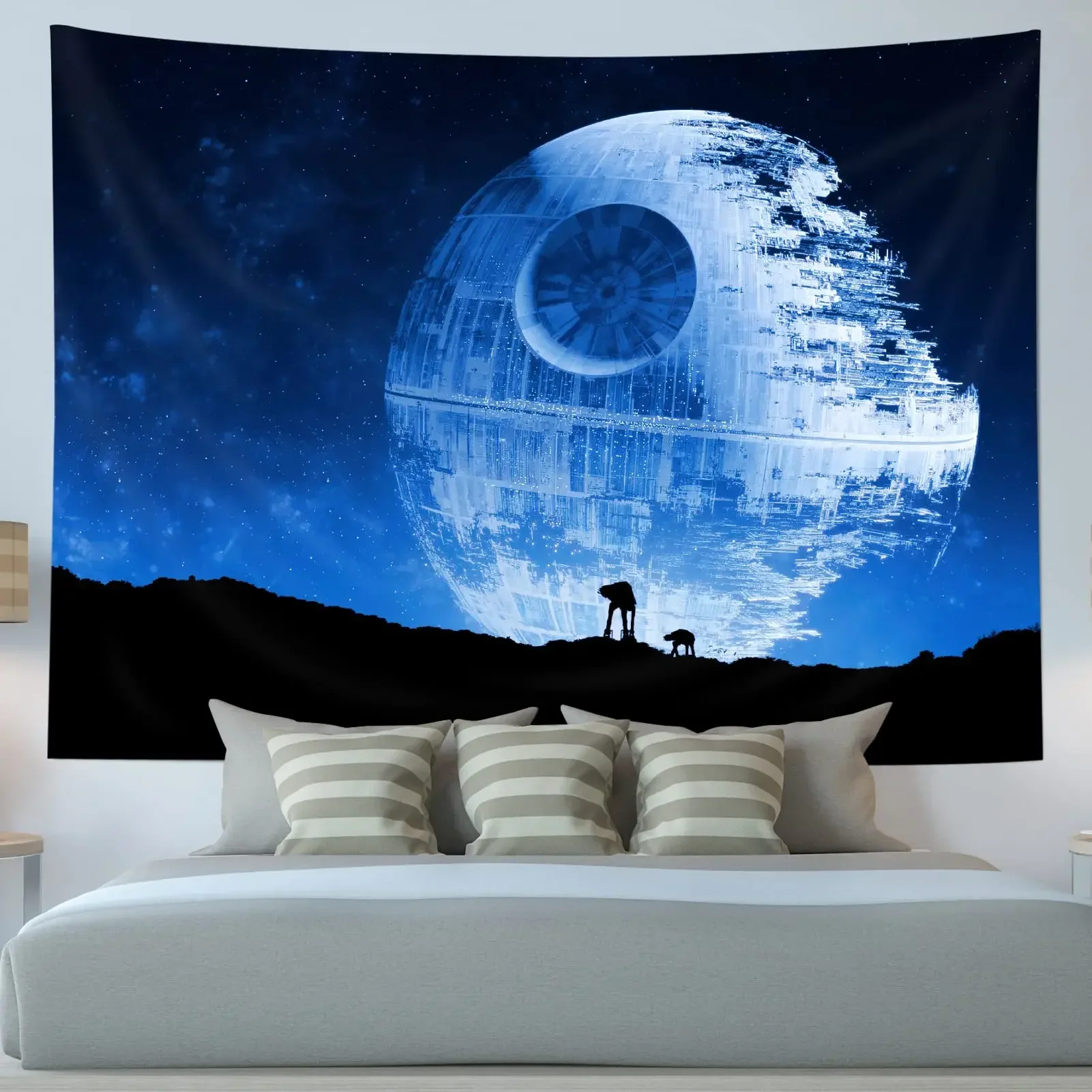 Tapestry Blanket Tapestry Clearance Cosmic Galaxy Wall Tapestry–Blue Planet Art, Outer Space Decor,Dreamy Room Hanging for