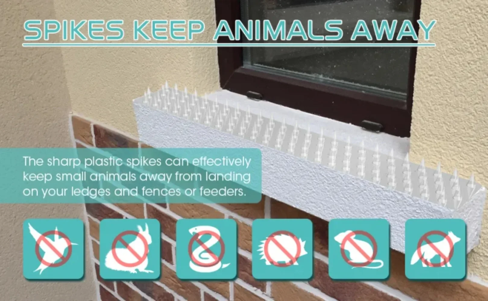 4/30 Stück Spikes zur Vogelabwehr aus Kunststoff, Katzenabwehr, Anti-Tauben- und Eichhörnchen-Schutz für den Garten, gegen Vogelkot, für Balkon, Dach und zur Vogeljagd – Detail 6