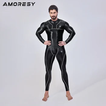 Das langärmlige Sportoberteil und Leggings der AMORESY Jupiter-Serie ist atmungsaktiv und schweißableitend zum Laufen.