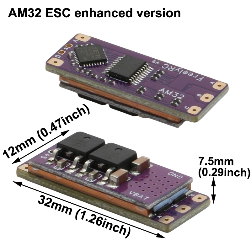 AM32 2-4S 40A ESC controlador de velocidad sin escobillas de 32 bits módulo BEC 5V2A integrado para Dron 1/18 1/24 SCX24 coche trepador de control remoto tanque 1/16